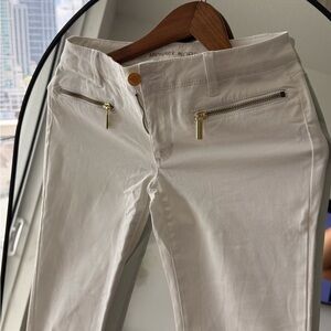 Michael Kors Cream Trousers with Gold Accents